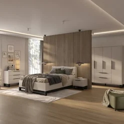 Letto contenitore matrimoniale 160x200cm beige cashmere Petra