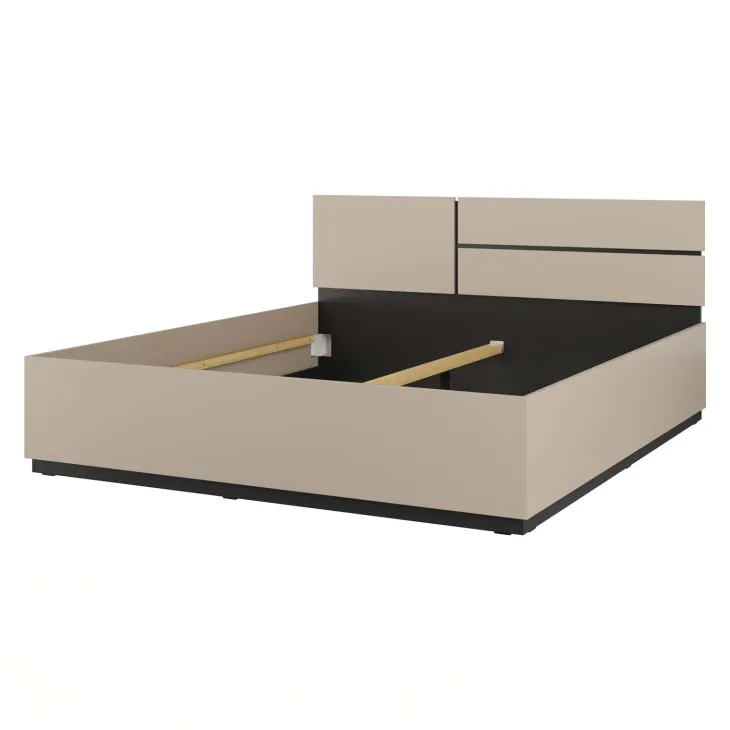 Letto matrimoniale oversize 180x200cm testiera reversibile tortora Lolla