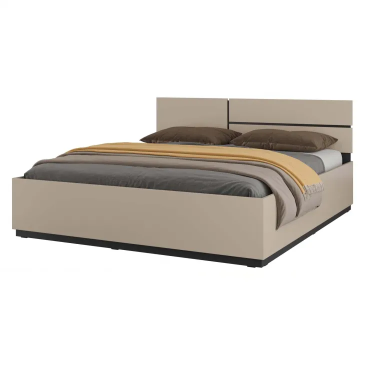 Letto matrimoniale oversize 180x200cm testiera reversibile tortora Lolla