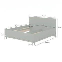 Letto matrimoniale oversize contenitore 180x200 cm con rete verde salvia Yu