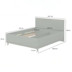 Letto matrimoniale standard contenitore 160x200 cm con rete rovere Yu