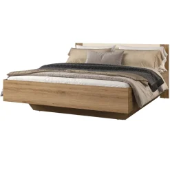 Letto matrimoniale standard 160x200cm rovere beige Ama