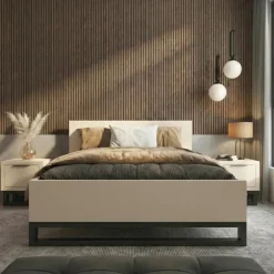Letto matrimoniale 160x200cm beige cashmere Petra