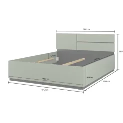 Letto matrimoniale 160x200cm testiera reversibile rovere Lolla