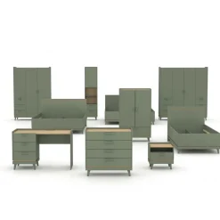 Letto singolo 100x200 cm moderno verde salvia Yu