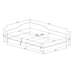 Letto 120x190cm una piazza e mezza contenitore rovere Alex Gihome®