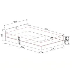 Letto 120x190cm una piazza e mezza contenitore noce Carducci