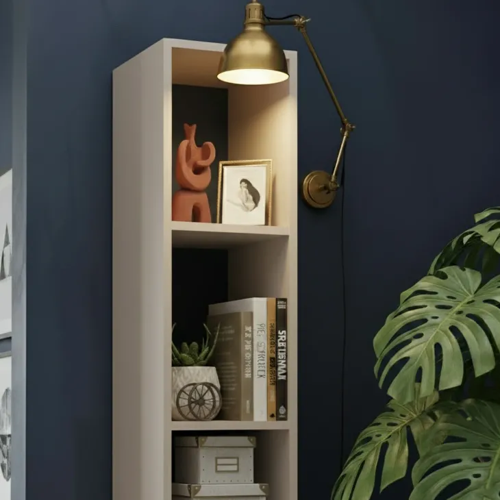 Libreria colonna 28x186h cm con 4 ripiani beige Sunset