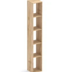 Libreria moderna 84x186h cm 2 ante marrone bronzo rovere chiaro Sunset 1005