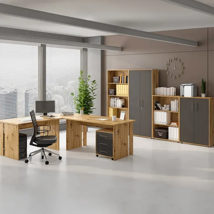 Libreria ufficio moderna 79x118h cm rovere Woody
