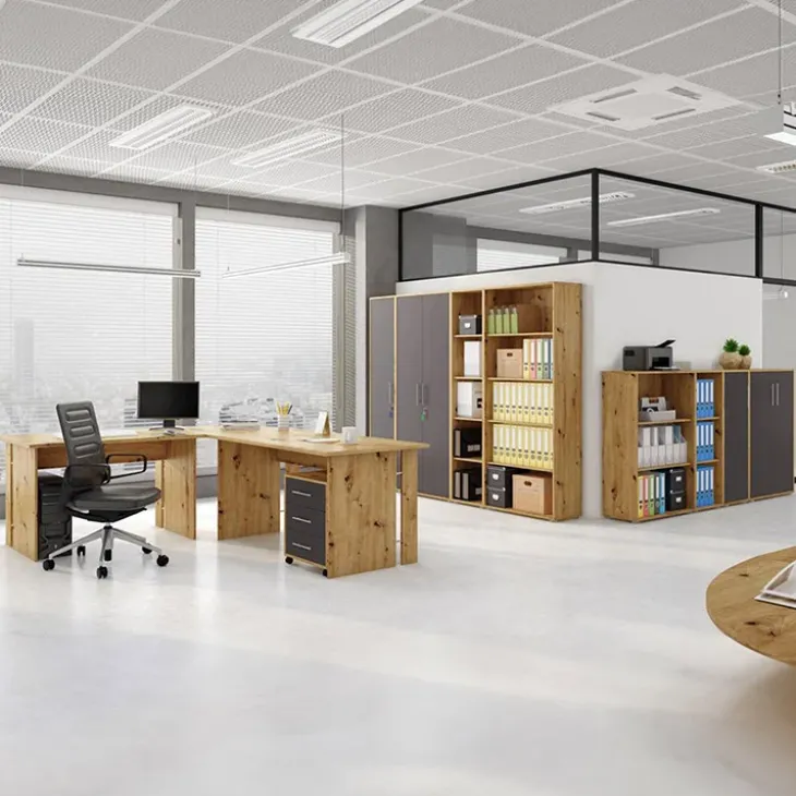 Libreria ufficio moderna 79x118h cm rovere Woody