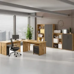 Libreria ufficio moderna 79x188h cm rovere Woody