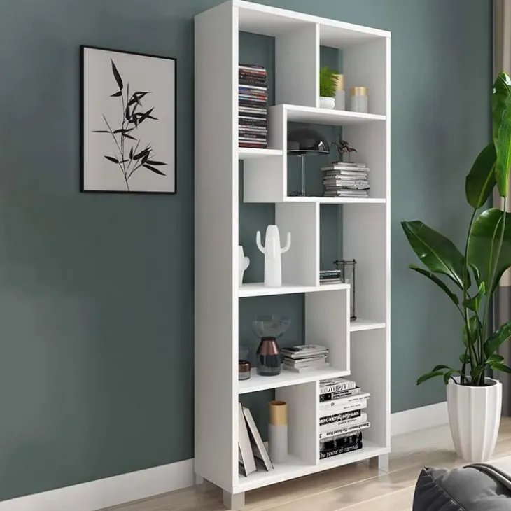 Libreria verticale 69x161h cm reversibile moderna bianco frassinato Eliza