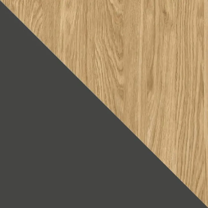 Libreria 63x195 cm 3 ante 3 vani a giorno antracite rovere Essenzia