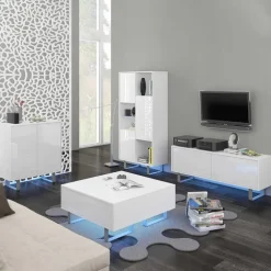 Libreria 80x165h cm 3 ante design moderna bianco opaco e lucido Star