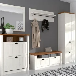 Libreria 90x198h cm 5 ripiani bianco frassinato rovere Provenza