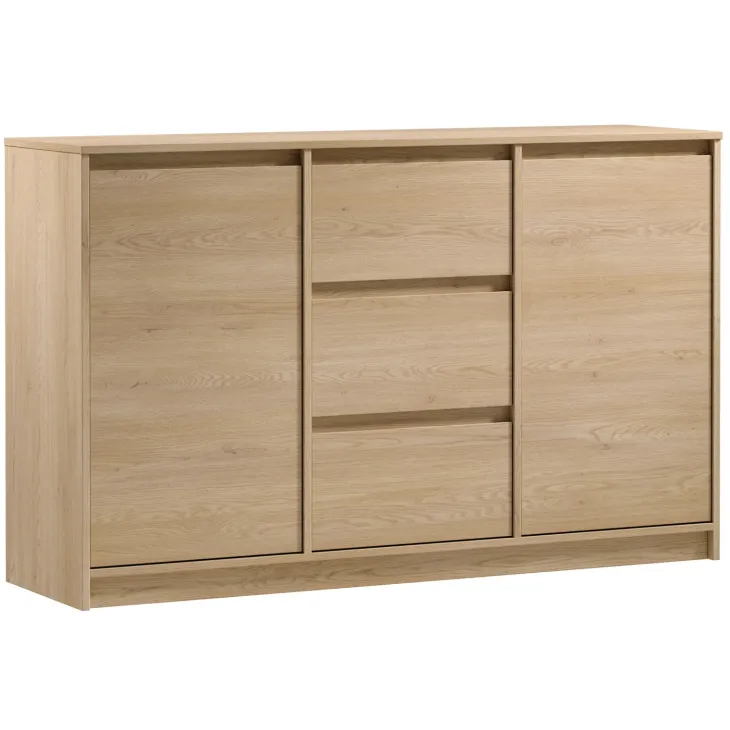 Madia moderna 138x87h cm 2 ante e 3 cassetti rovere Funny