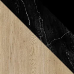Madia moderna 139x75h cm 2 ante rovere effetto marmo nero Roundi