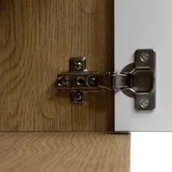 Madia moderna 139x75h cm 2 ante rovere effetto marmo bianco Roundi
