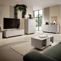 Madia 180x90h cm 2 ante soggiorno beige cashmere Stone