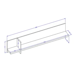 Mensola a muro 180x23h cm moderna verde Lolla