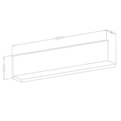 Mensola 150x32h cm per parete attrezzata bianco cemento Megan Gihome®