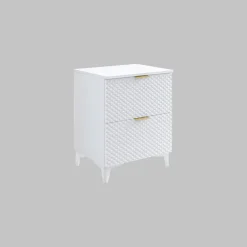 Mobile bagno a terra 61cm 2 cassetti bianco frontali decorati Konny