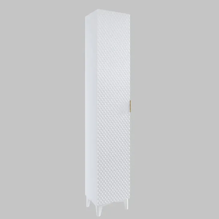 Mobile bagno a terra 61cm con colonna bianco frontali decorati Konny