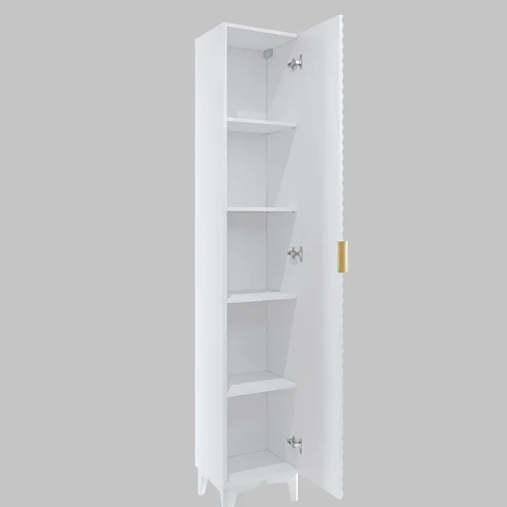 Mobile bagno a terra 61cm con colonna bianco frontali decorati Konny