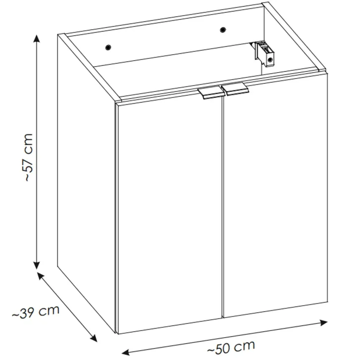 Mobile bagno sospeso 50cm 2 ante con lavabo rovere Rovery