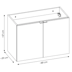 Mobile bagno sospeso 80cm 2 ante con lavabo rovere Rovery