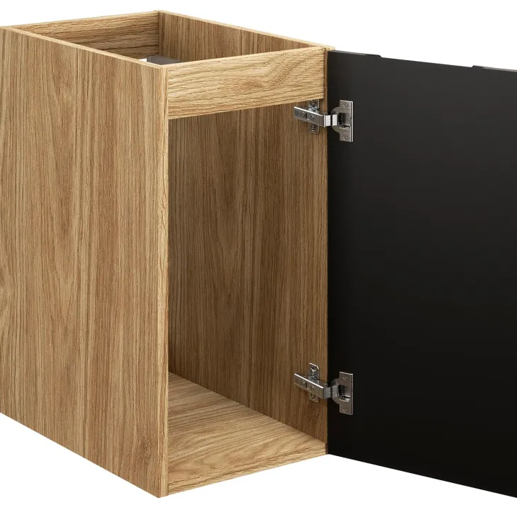 Mobile bagno sospeso 90cm 3 ante nero rovere Swim