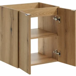 Mobile bagno sospeso 50cm 2 ante rovere nero Rovery