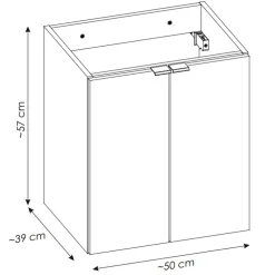 Mobile bagno sospeso 50cm 2 ante rovere Rovery
