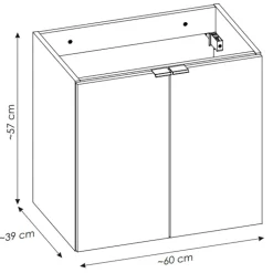 Mobile bagno sospeso 60cm 2 ante rovere Rovery