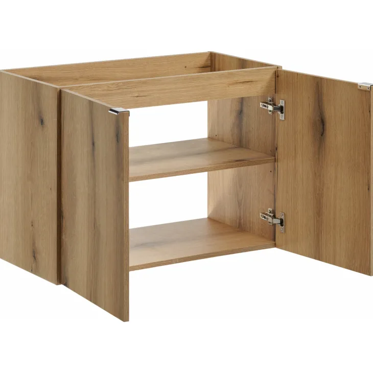 Mobile bagno sospeso 80cm 2 ante rovere nero Rovery