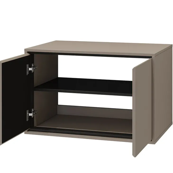 Mobile bagno sospeso 78cm 2 ante tortora nero Linda