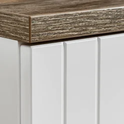 Mobile bagno sospeso 80cm cannettato 1 cassettone bianco quercia Autentic