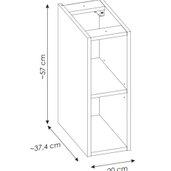 Mobile bagno sospeso 80cm cannettato 2 cassetti e vani nero rovere Cleany
