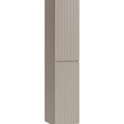 Mobile bagno sospeso 100cm cannettato con lavabo, colonna e specchio beige Autentic