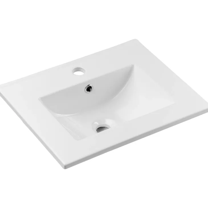 Mobile bagno sospeso 50cm cannettato con lavabo 2 cassetti beige Cleany