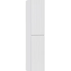 Mobile bagno sospeso 60cm cannettato con lavabo da incasso, colonna e specchio bianco Autentic