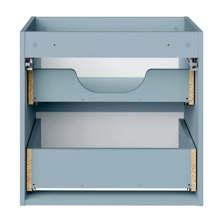Mobile bagno sospeso 100cm cannettato 2 cassetti azzurro bianco Celestiale
