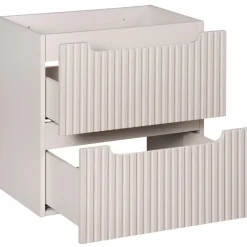 Mobile bagno sospeso 60cm cannettato con lavabo 2 cassetti beige Cleany