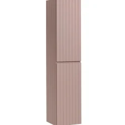 Mobile bagno sospeso 100cm cannettato con lavabo, colonna e specchio rosa Autentic