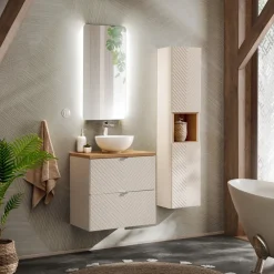 Mobile bagno sospeso 60cm 2 cassetti beige cashmere Neutry