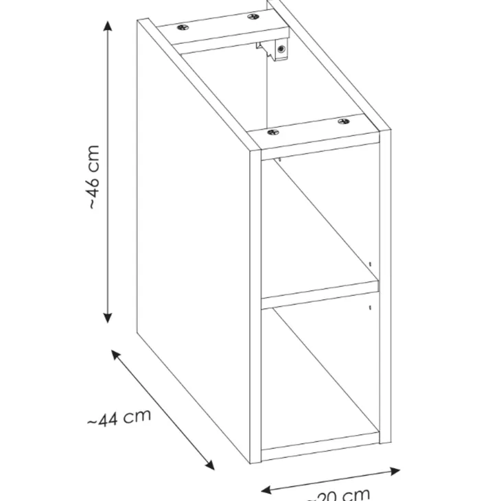 Mobile bagno sospeso 80cm 1 cassettone e 1 cassetto attrezzato e 2 vani nero Serif