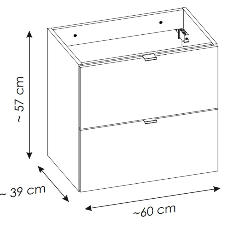Mobile bagno sospeso 80cm 2 cassetti e vani rovere Rovery
