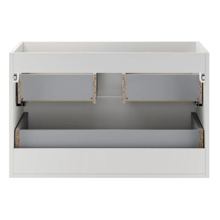 Mobile bagno sospeso 120cm 2 cassetti e vani bianco rovere Speranza