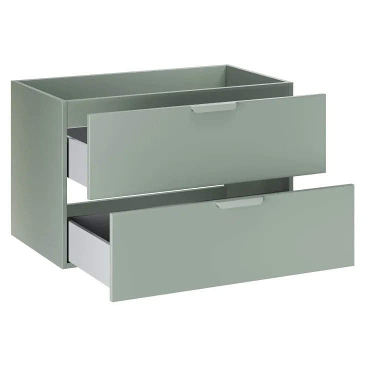 Mobile bagno sospeso 120cm 2 cassetti e vani verde salvia rovere Speranza